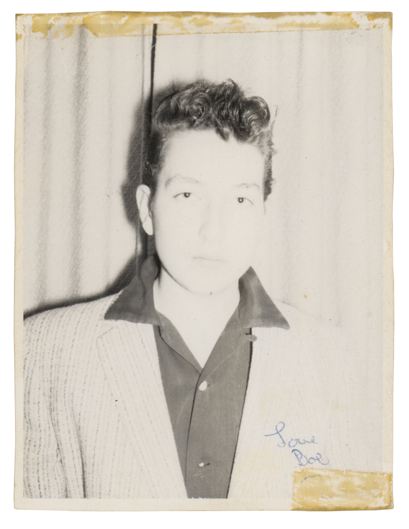 Lot #8001 Bob Dylan Signed Photograph   "Love, Bob"—one of the earliest signed Dylan photos in existence