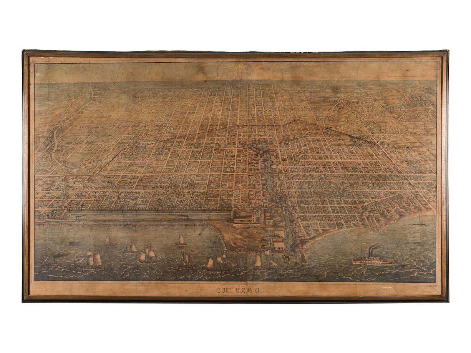 James Palmatary Bird’s-Eye View Map of Chicago