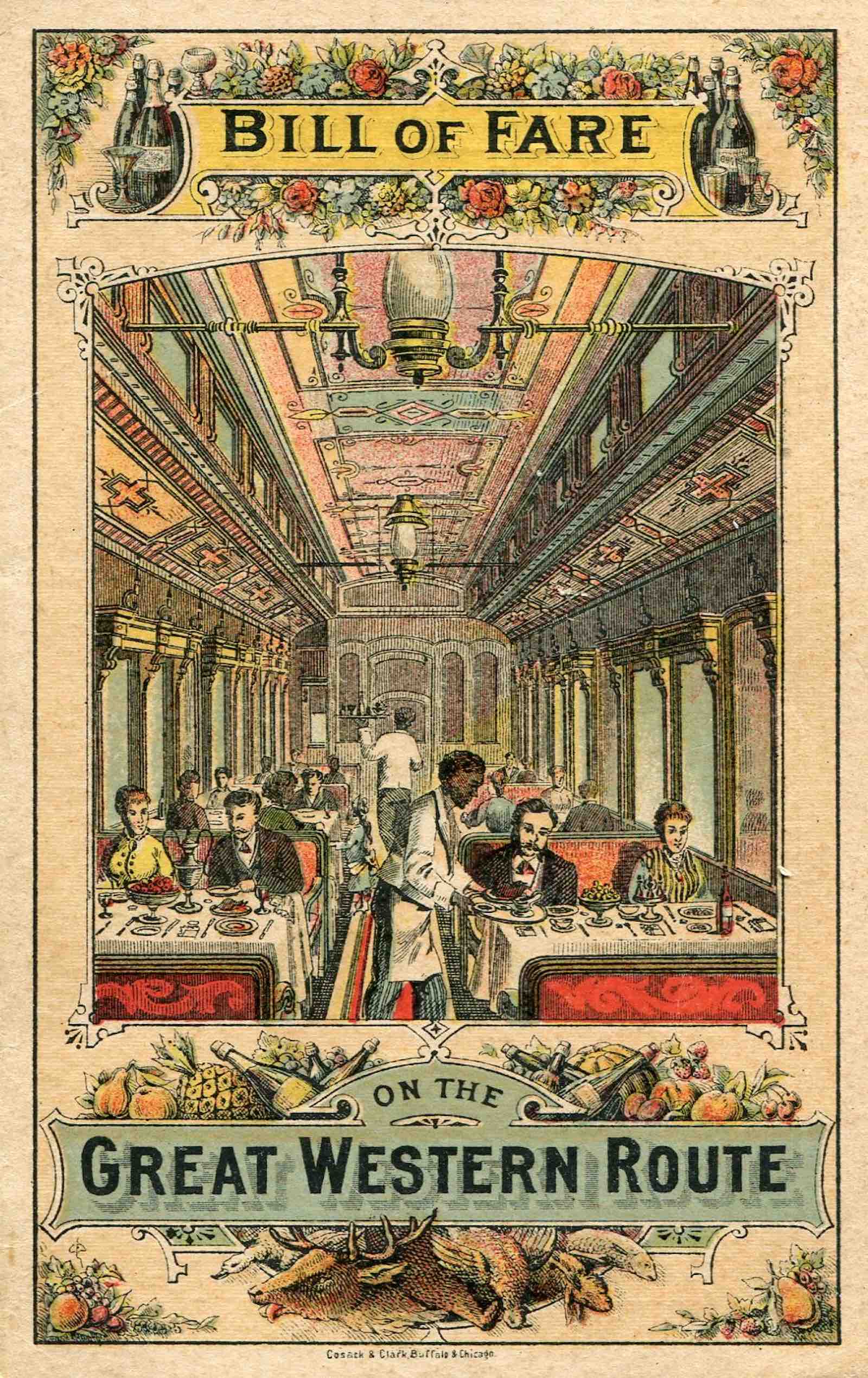 Great Western Railway, Niagara Falls Route, ca. 1881., menu