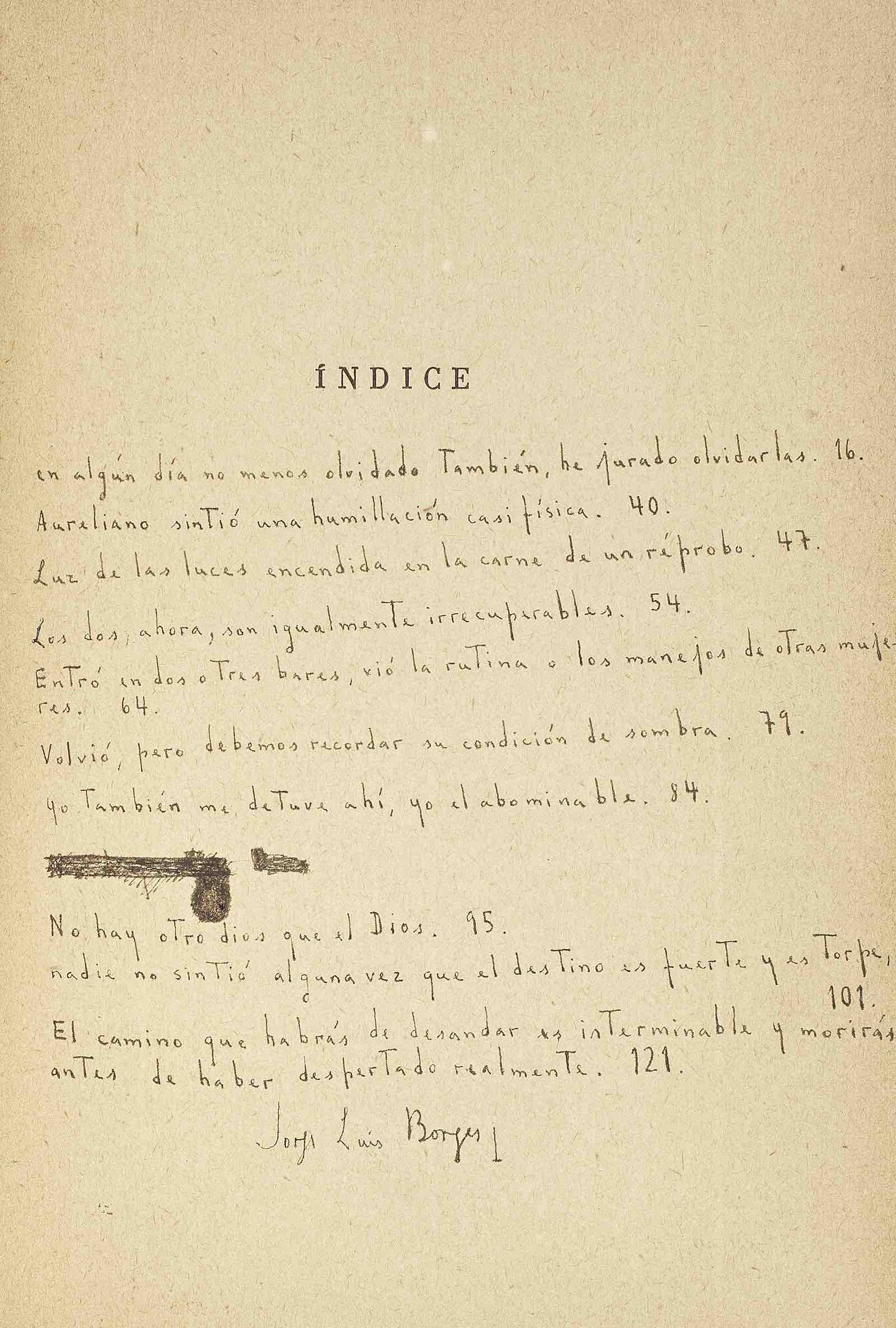 Borges’s annotated copy of the first edition of The Aleph