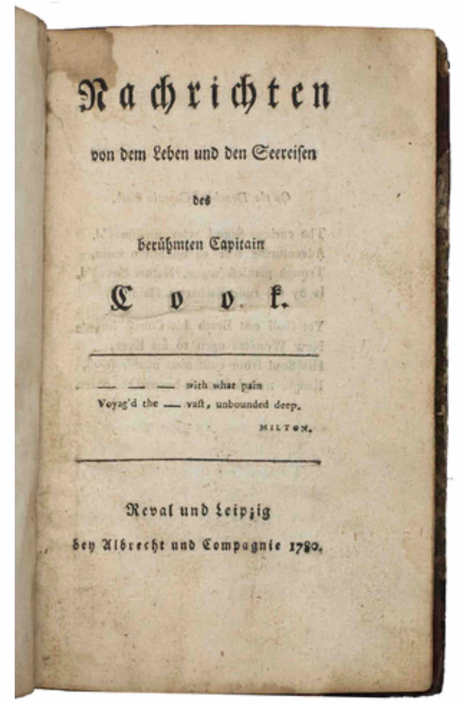 Nachrichten von dem Leben und den Seereisen des berühmten Capitain Cook