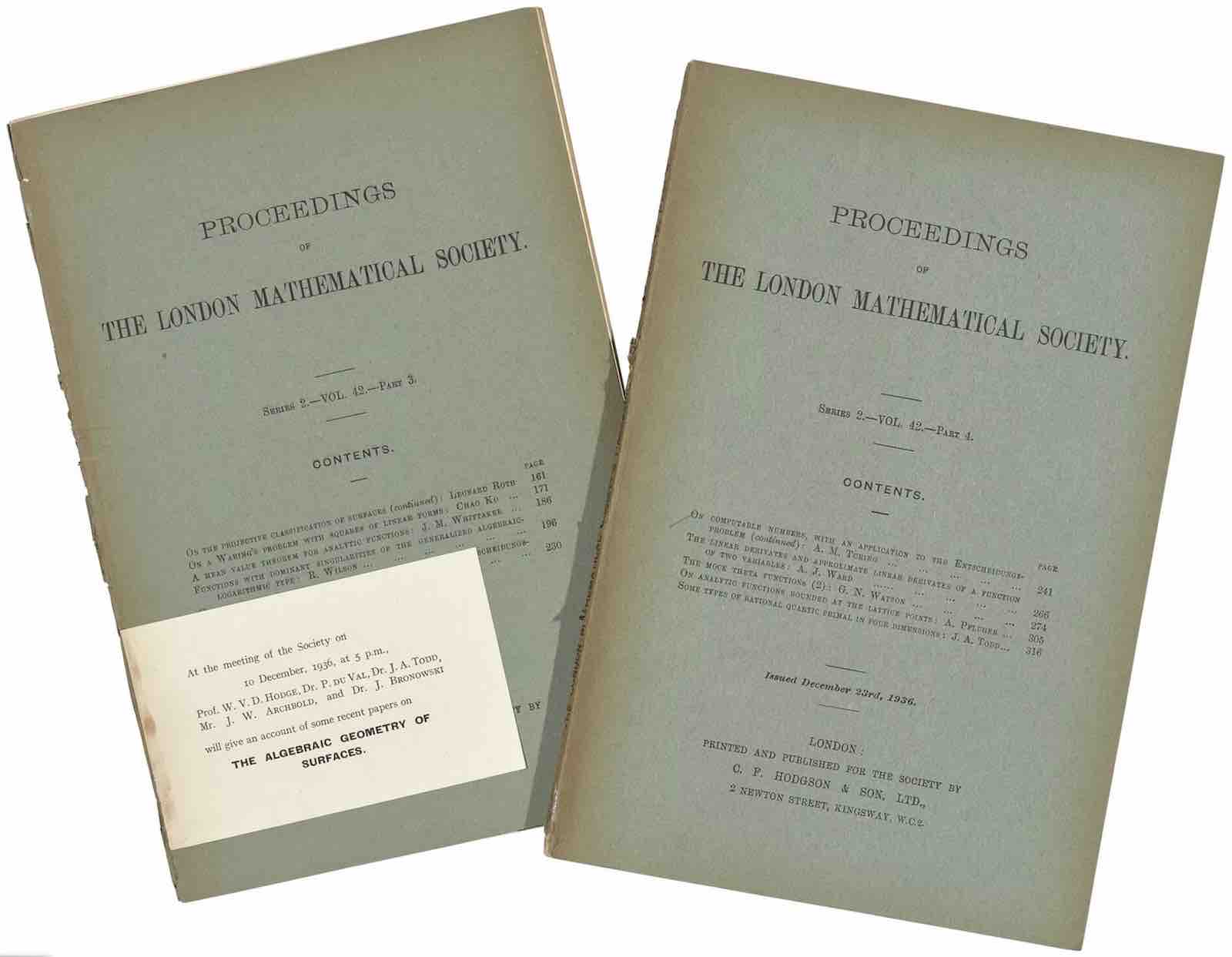 Alan Turing's On Computable Numbers