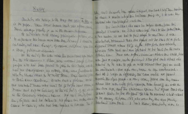 Ronald Blythe's Fidelity notebook. 