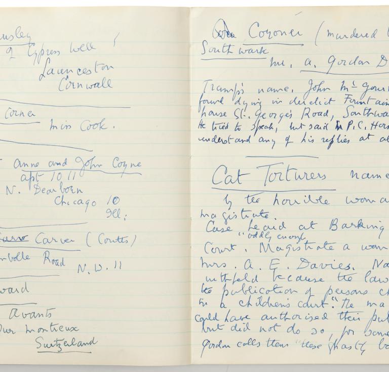 Edith Sitwell address book