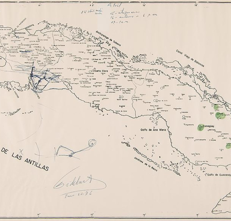 The Bay of Pigs map annotated by Fidel Castro