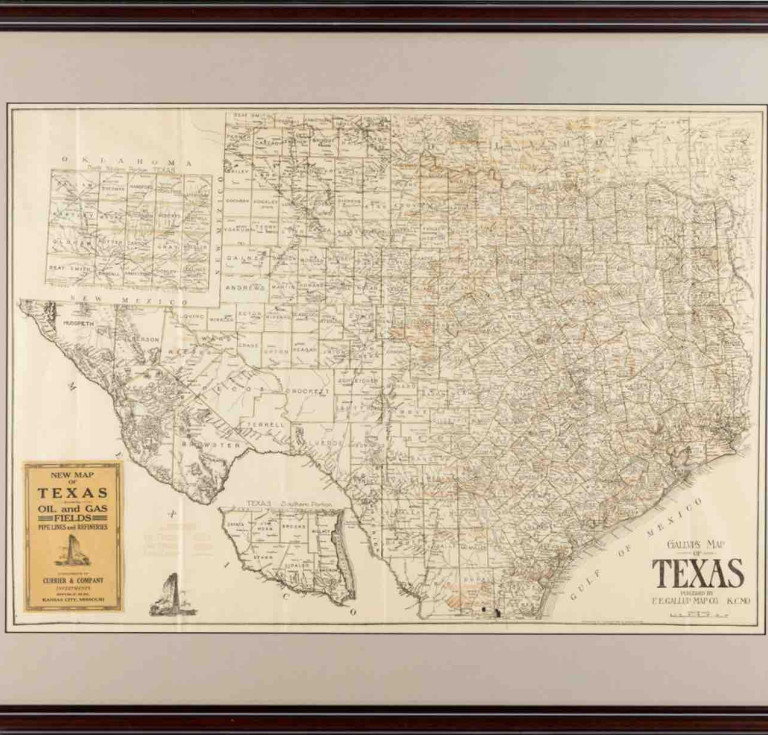 F. E. Gallup. Gallup's Map of Texas, Showing Oil and Gas Fields, Pipe Lines and Refineries 